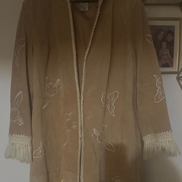 Via Accenti vintage embroidered fringe coat - Picture 6 of 11